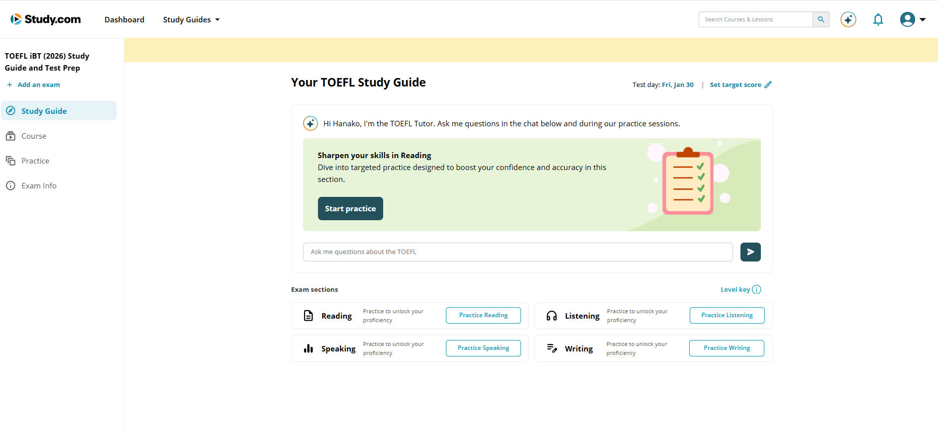Official TOEFL(R) Test Prep - Study.com